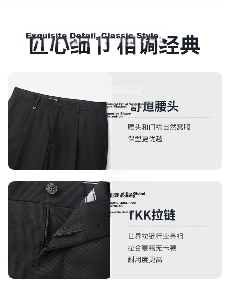 Goldlion Thickened Autumn Winter Men's Straight Business Dress Pants Navy Blue 33 11