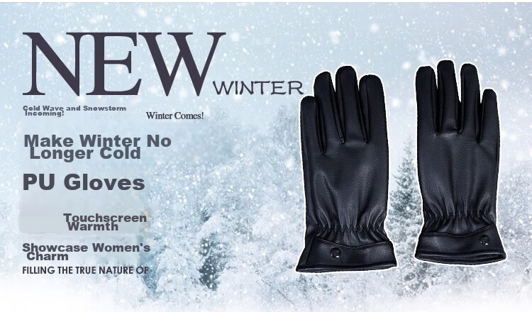 Adandyish Men's PU Full Palm 360° Touchscreen Gloves Autumn Winter Windproof Warm Cycling Gloves with Triple Rib Design 10