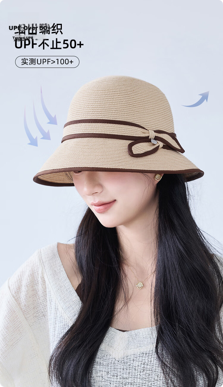 JIUMU Women's Sun Protection Hat UV Protection Outdoor Summer Bucket Hat Face Covering 3