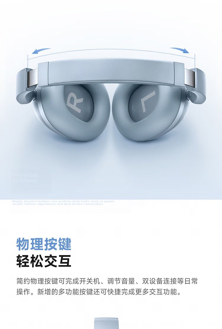 MI REDMI Over-Ear Bluetooth Headphones with Active Noise Cancellation, Comfortable Fit, Long Battery Life, Compatible with Mi Ecosystem And Apple/Huawei Phones, Jazz Blue 8