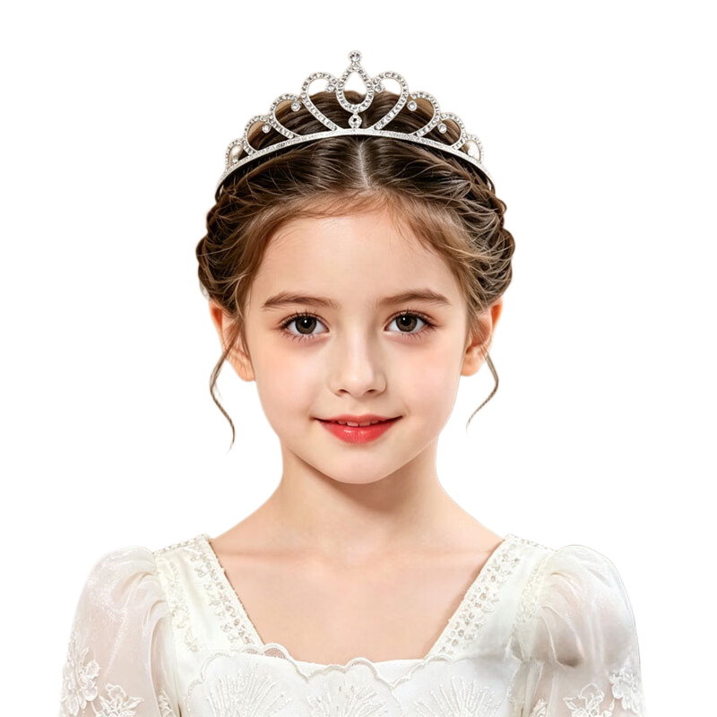 LiQing Children's Crown Headband [Water Drop Style] Princess Tiara Hairband Girls Hair Clip Hair Accessory Birthday Decoration