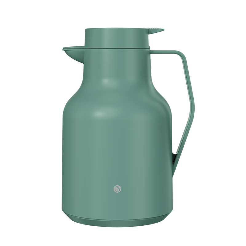 JD Original Insulated Bottle, Smart Temperature Display Large Capacity Glass Inner Hot Water Kettle Thermos for Dormitory And Office Use, Gray Bean Green 1.5L