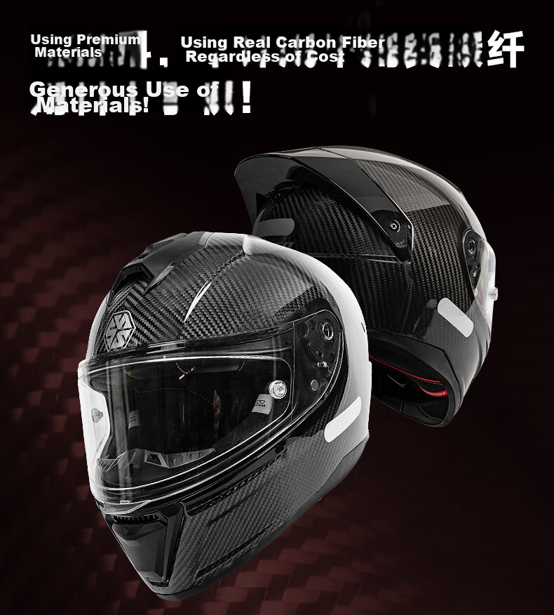 SCOYCO Motorcycle Helmet Carbon Fiber Lightweight Breathable Comfortable Four-Season Commuter Unisex 3C Certified 3