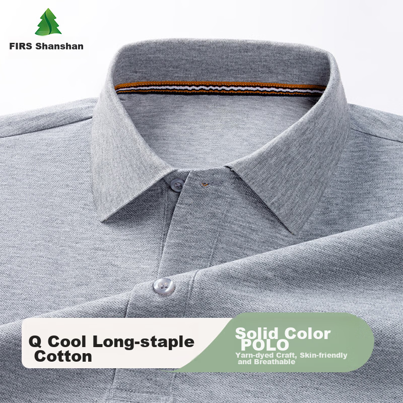 FIRS Men's Polo Shirt Spring Casual Solid Color Men's Collared Top P2601-3 2XL