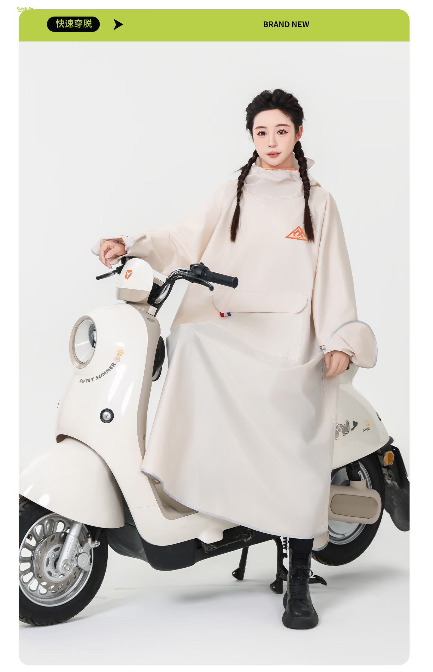Spapani Long Full-Body Raincoat for Electric Vehicles, Adult Unisex Anti-Raincoat for Motorbike and Scooter Riders 19