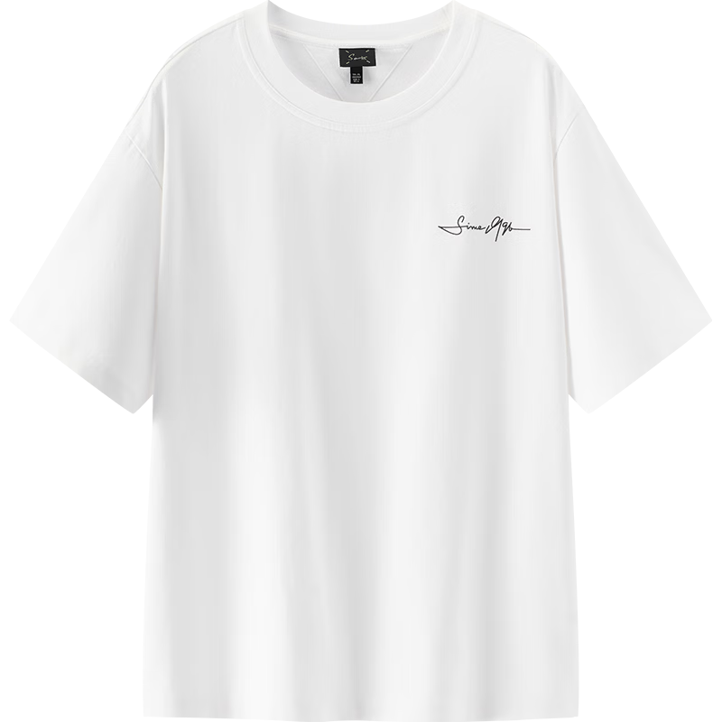 Semir Mall Edition | Men's Summer Short Sleeve T-Shirt Handwritten Style Letter Print Knitwear 2026 Pure Cotton 101326100116