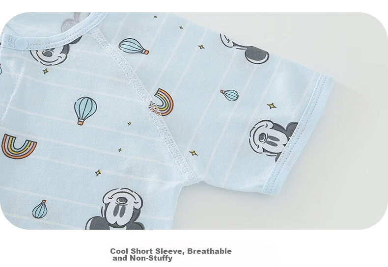 Disney 2-Piece Baby Summer Thin Newborn Romper Set A-Class Cotton Unisex Infant Crawling Pajamas 15