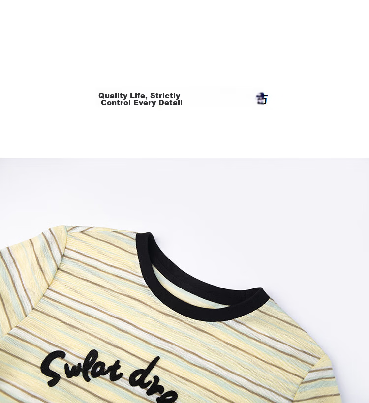 Demana American Casual Summer Retro Color-Block Embroidered Letter Striped Slim Fit T-Shirt for Women 15