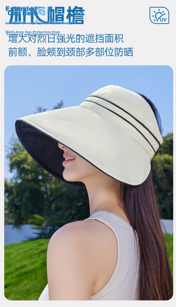 Romon Women's Sun Protection Hat UV Protection Wide Brim Face Covering Sun Hat Open Top Bucket Hat 7