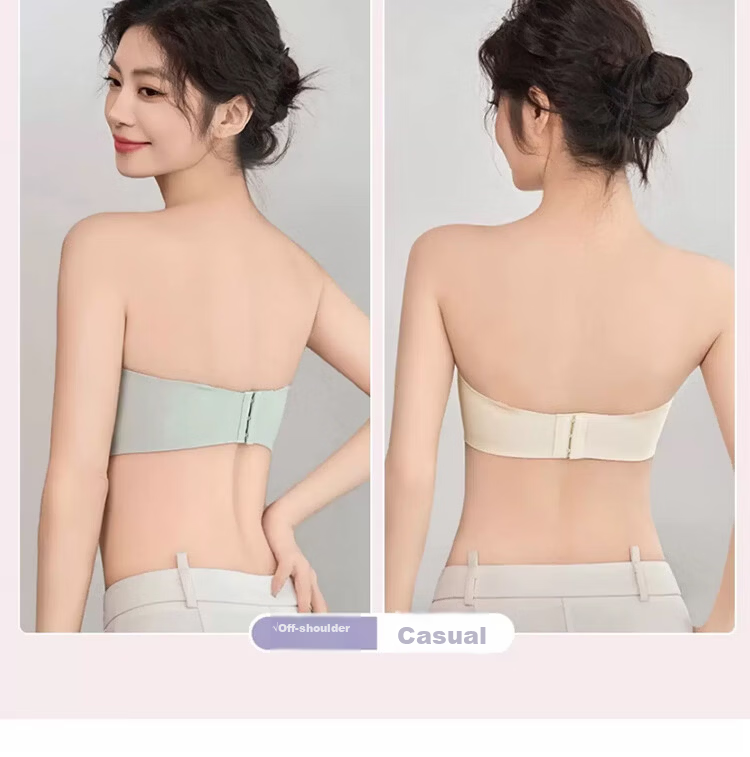 GUJIN Cloud Seamless Strapless Bra for Women, Small Chest Push-Up, Anti-Slip Bandeau, Backless Invisible Bra 12