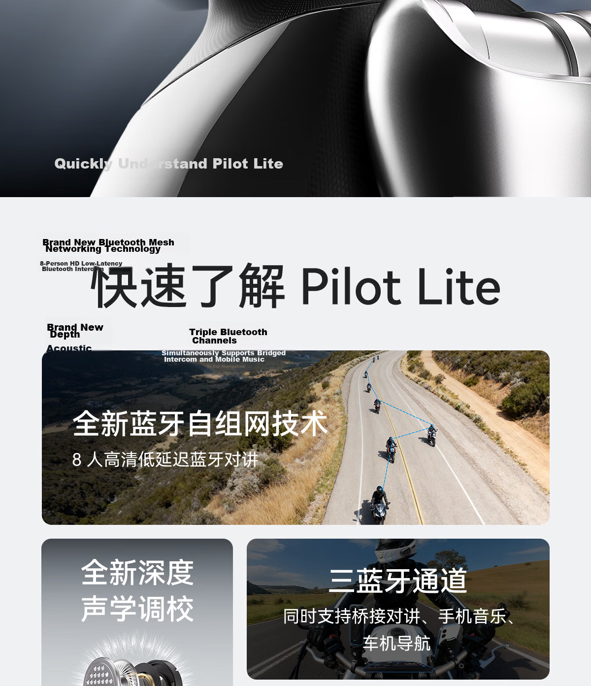 RESO RESOLITE Motorcycle Helmet Bluetooth Headset Noise-Cancelling Smart Voice Assistant 2