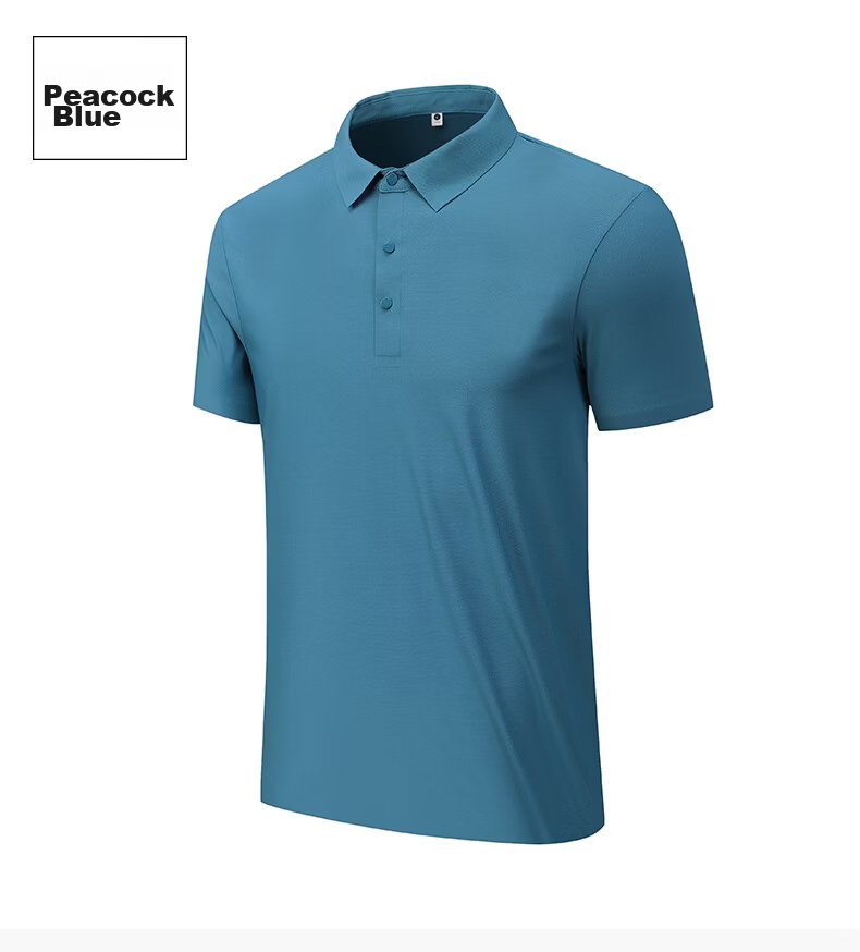 Jeanswest Men's Short Sleeve Polo Shirt Summer Thin Ice Silk Breathable Quick-Dry Casual Business Commuter Top 24
