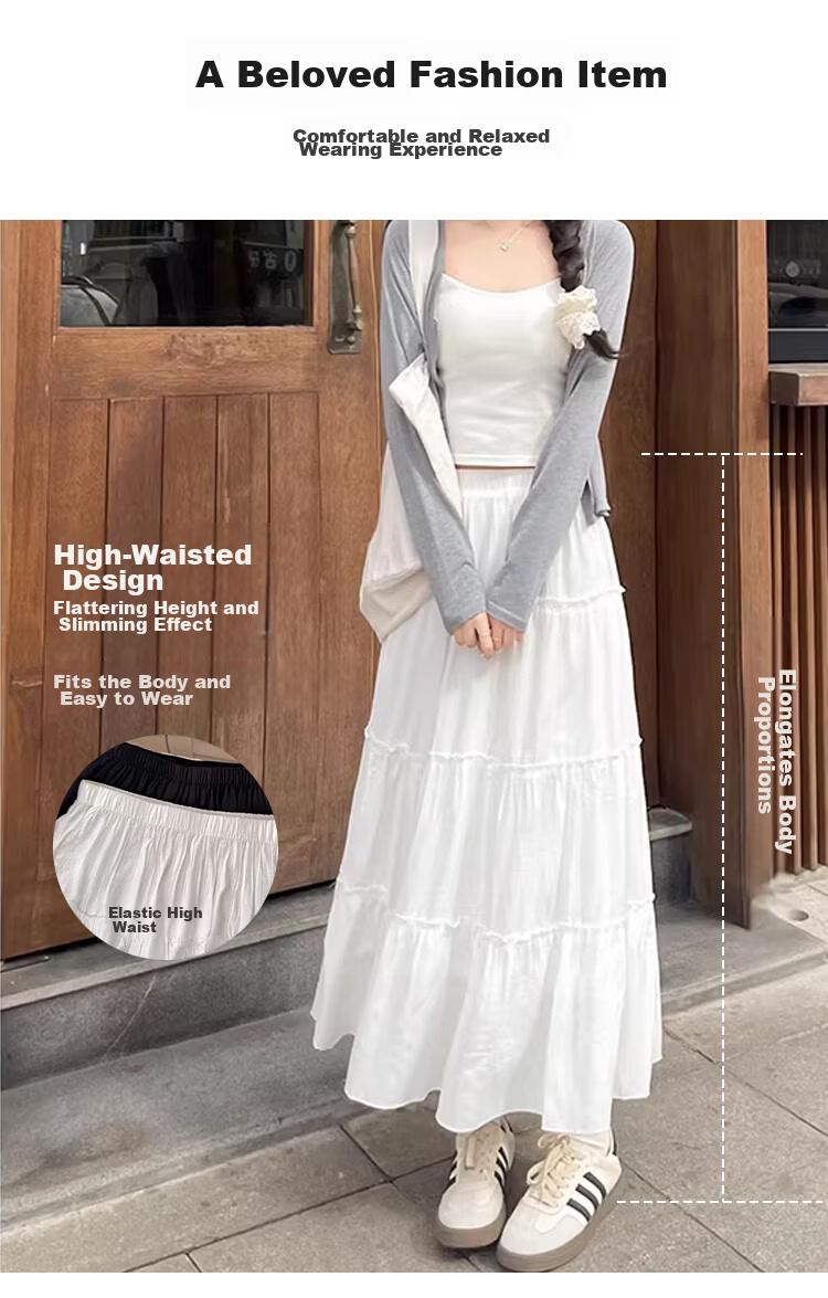 Free Style Cake Half-Length Skirt Women 2026 Spring Summer New High Waist A-Line Mid-Length Ballet Fairy Puff Skirt 4