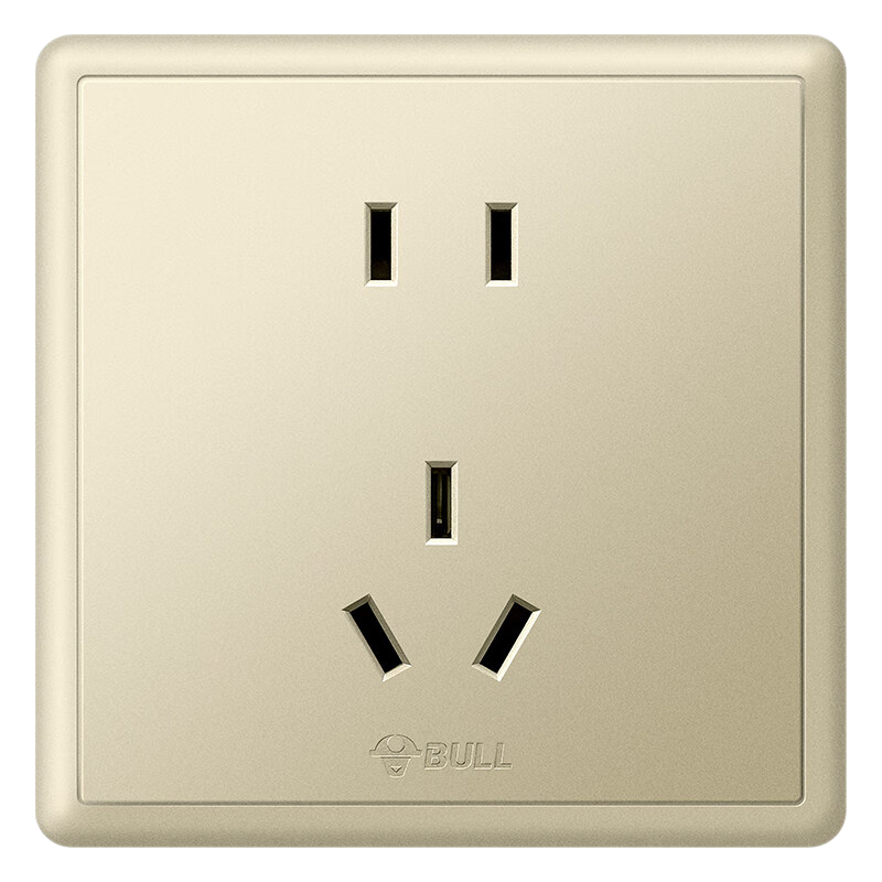 BULL Switch Socket G36 Series, 10A Standard Five-Hole Socket, G36Z223, Champagne Gold, Concealed Installatio