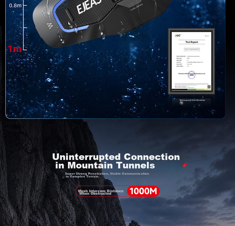 EJEAS X10 Motorcycle Riding Intercom Helmet Bluetooth Headset Radio Mesh Network Walkie Talkie Smart Voice 9