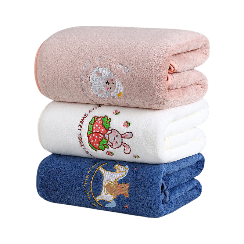 Grace Bath Towel for Women, Summer Absorbent Quick-Drying Household Large-Sized Absorbent Men's Bath Towel Adult Wrap Towel Little Bear Knight 70*140cm