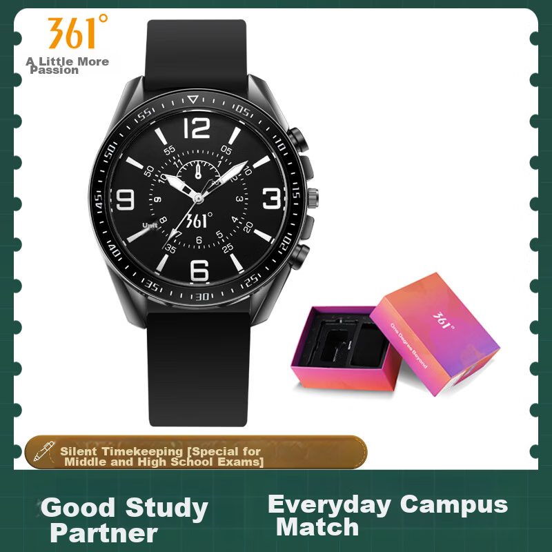 361° Business Black Warrior Silicone Strap Fashion Waterproof Exam Men's Sports Quartz Watch for Men