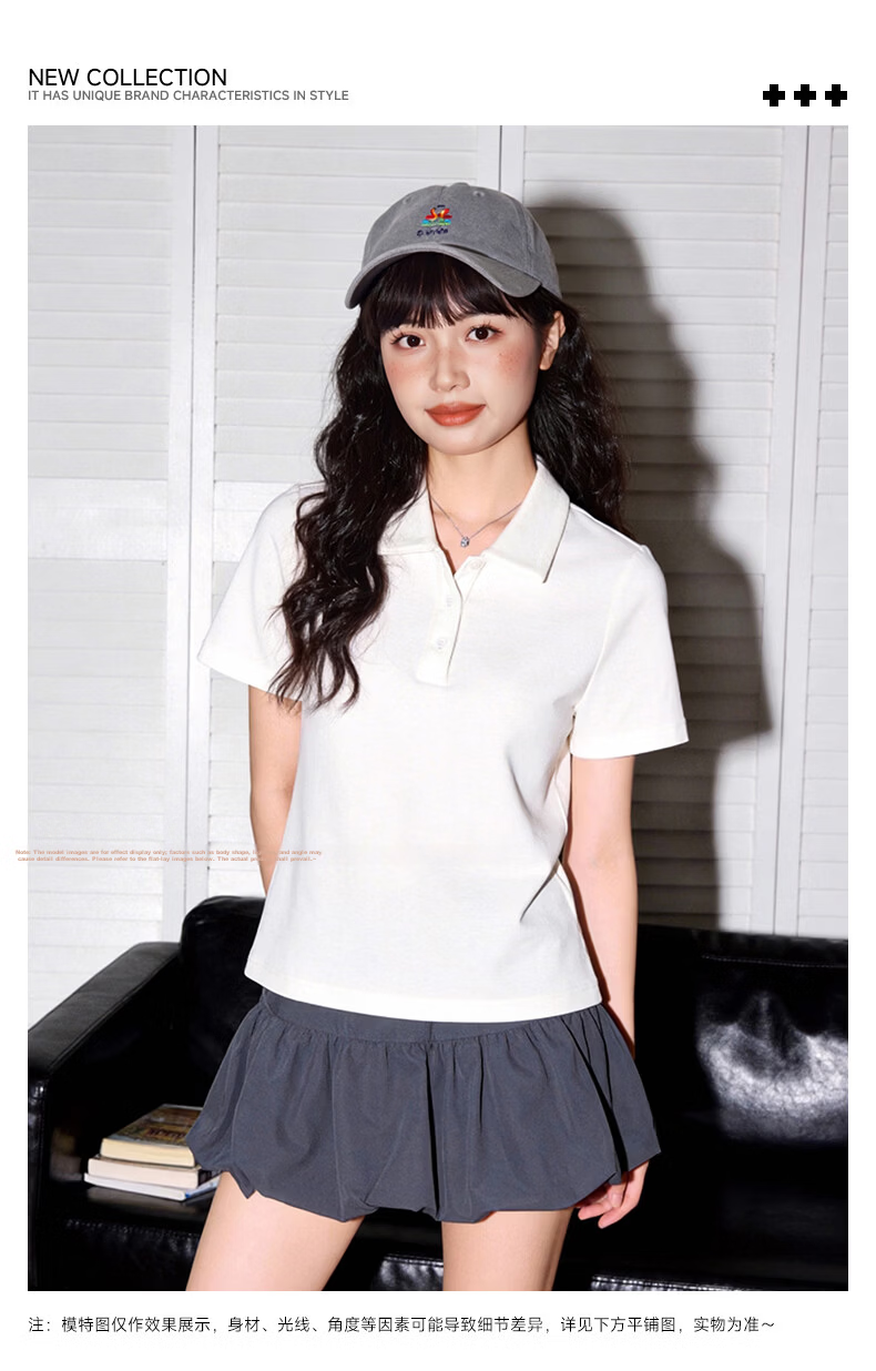TonLion Women's Short Sleeve Polo Shirt Summer New Shoulder T-Shirt Casual Breathable Slim Fit Half Sleeve Simple Top 2