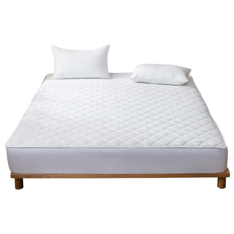 Yuanshenghuo Fitted Sheet Cover Single Piece, Thickened Quilted Bedspread Dust Cover, Non-Slip Mattress Protector Cover, White, for 1.8-Meter Bed