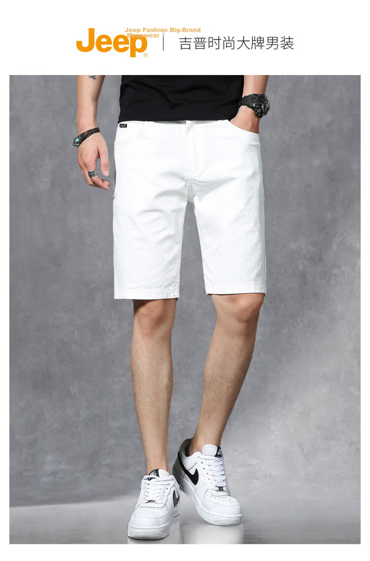 JEEP Men's Summer Casual Straight-Leg Shorts Loose Fit Outdoor Five-Point Pants Black 29 2