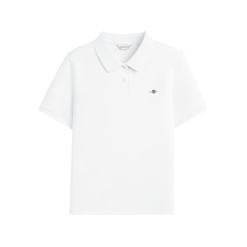 GANT Outstanding Polo Spring Summer Women's Cotton Short Sleeve Polo Shirt with Lapel Collar 682-Cherry Blossom Pink L