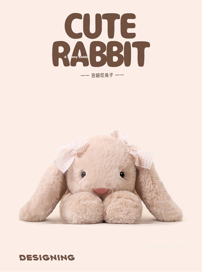 Beishangxing Little Rabbit Plush Doll Pillow, Children's Birthday Gift for Girls, Sleeping Companion Stuffed Toy Rabbit 1