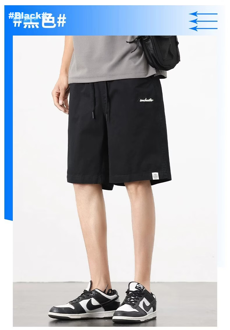 ROMON Men's Cotton Work Shorts Summer 2026 New Loose Straight Casual Mid-Length American Style Thin Five-Point Pants 14
