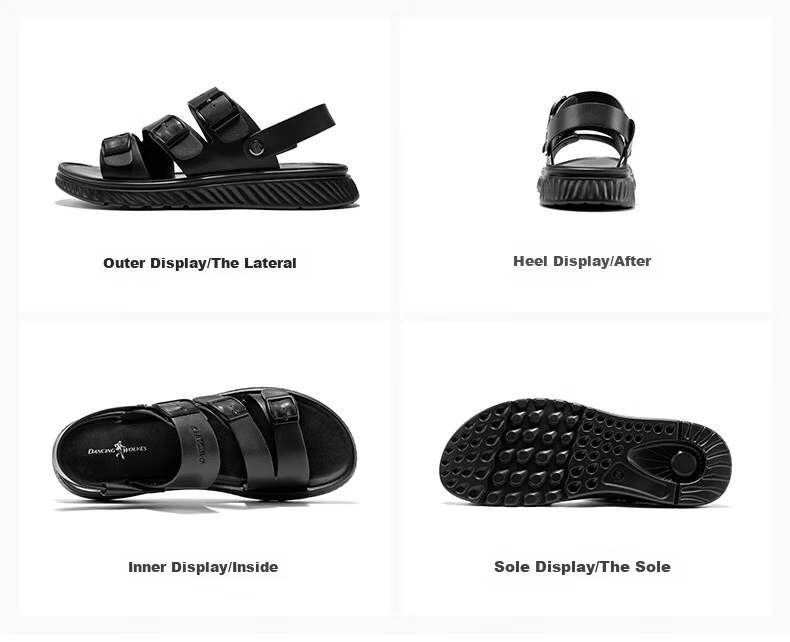 DANCING WOLVES Summer Sandals Dual-Wear Breathable Quick-Dry Casual Outdoor Beach Shoes Durable Non-Slip Black Size 41 18