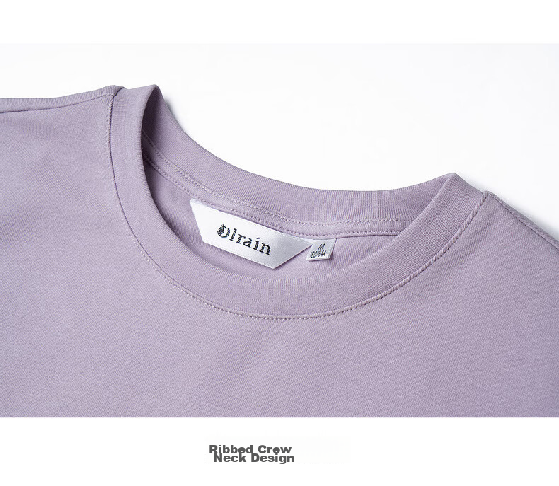 Olrain Oureier Summer New Women's Round Neck Heart Embroidery Casual Pullover Short Sleeve T-Shirt Top Purple M 22