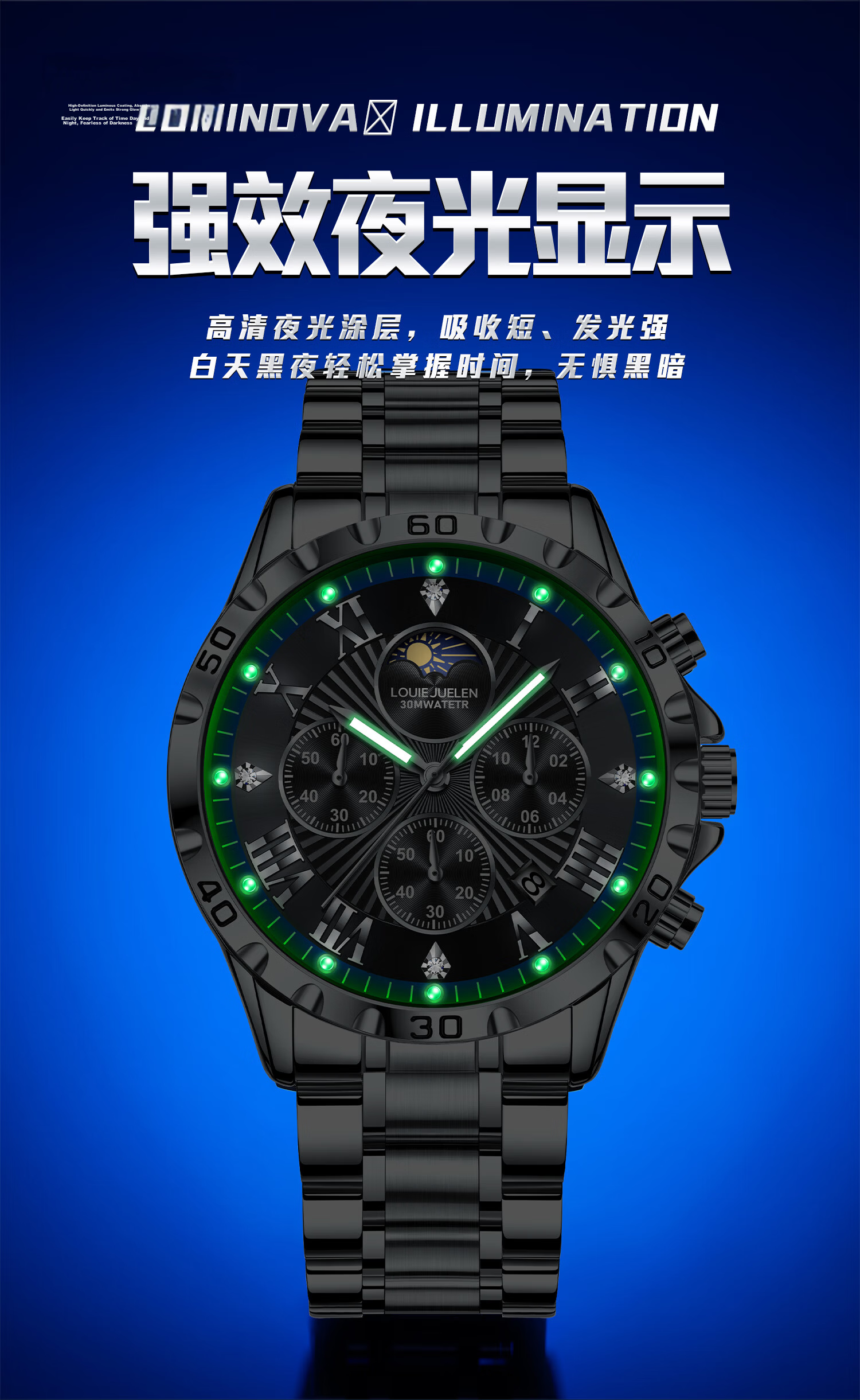 GEORGCOUNT Men's Watch 2025 New Business Automatic Mechanical Quartz Steel Band High-End Wristwatch for Students 8