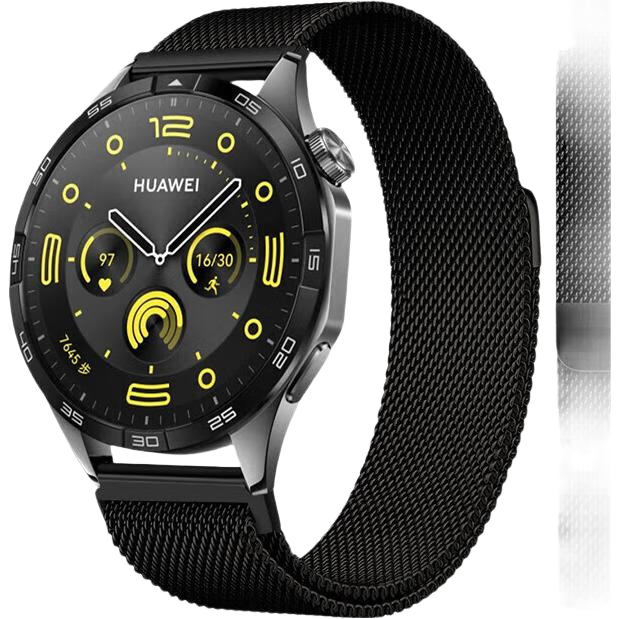 Weiqiantu Compatible with Huawei Watch Bands, Suitable for Watch GT3/GT2/42MM Magnetic Strap, Milan GT3 Pro/20mm Wristband for Men And Women, 42/43 Dial [Black]