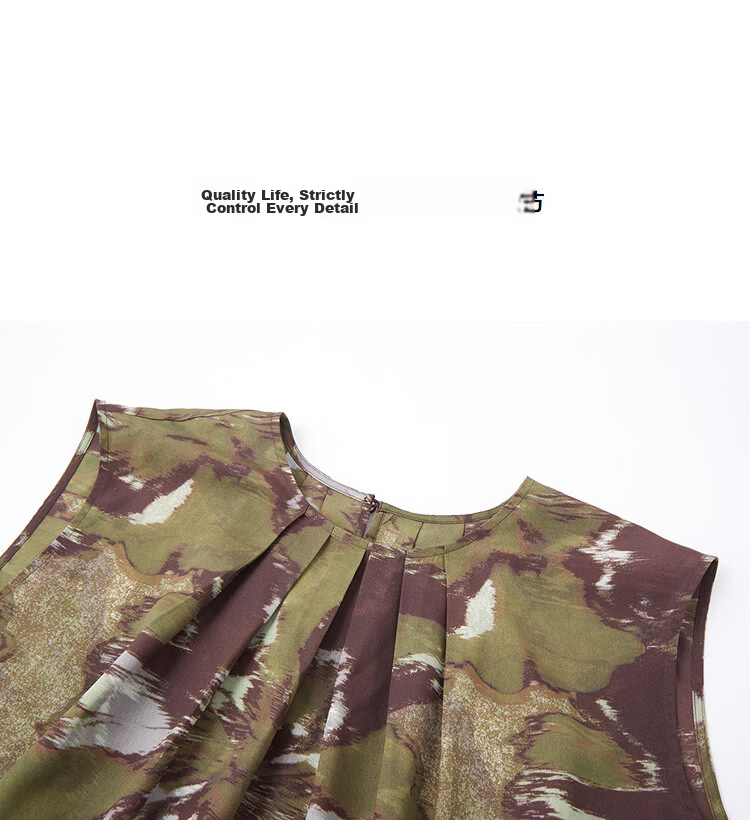 Demana Vintage Impression Summer Urban Elegant Sleeveless Printed Patchwork Loose Slim Dress for Women High-End Feel 12