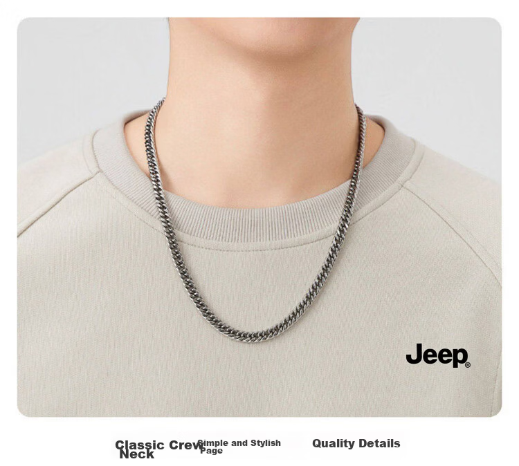 JEEP Men's Spring Autumn Crew Neck Long Sleeve Sweatshirt Casual Trendy Versatile Men's Clothing Heather Gray XL 20