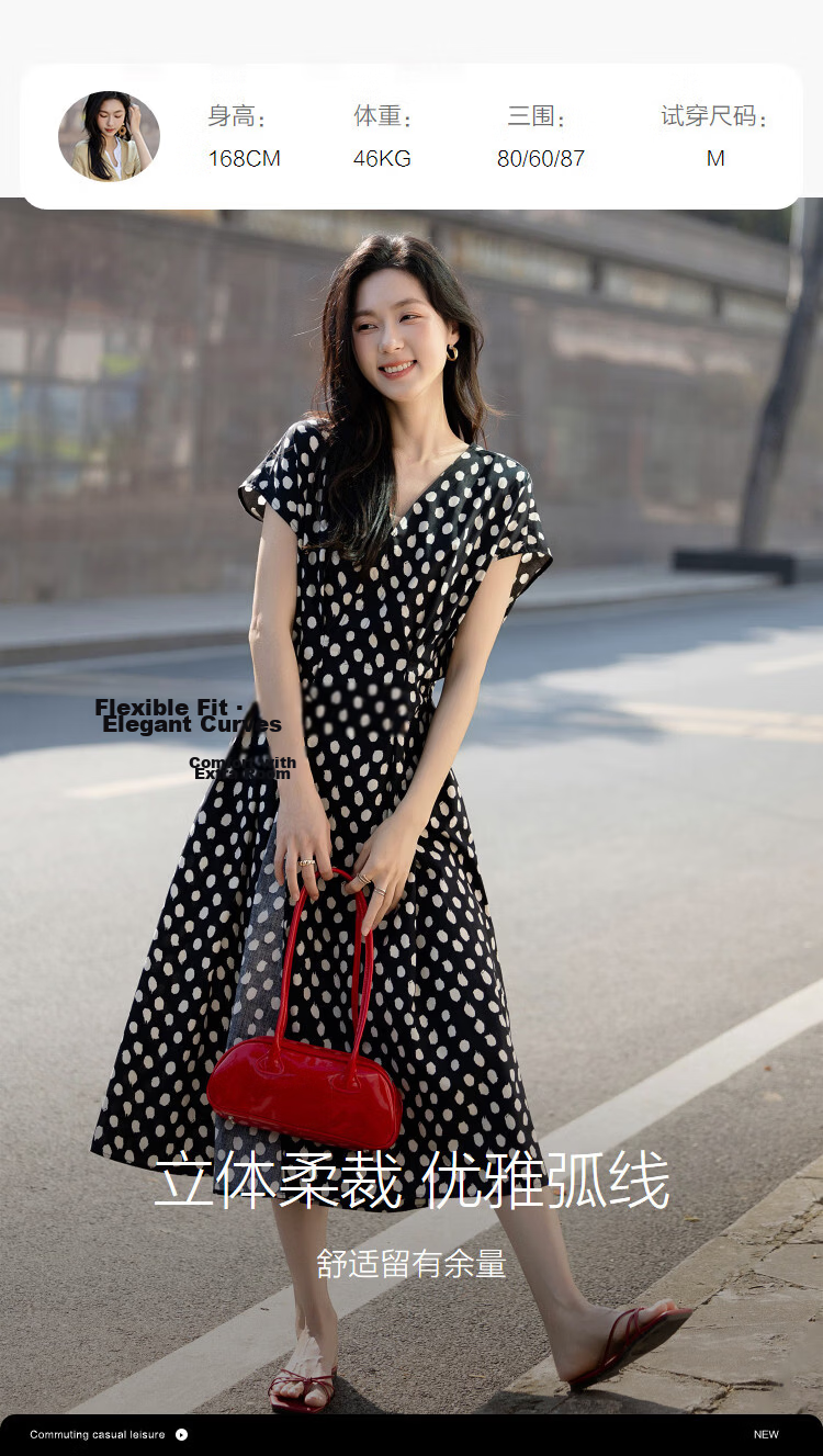 Demana Fresh Cotton Summer Urban Romantic V-Neck Printed Waist-Slimming Dress for Women Premium Quality 8