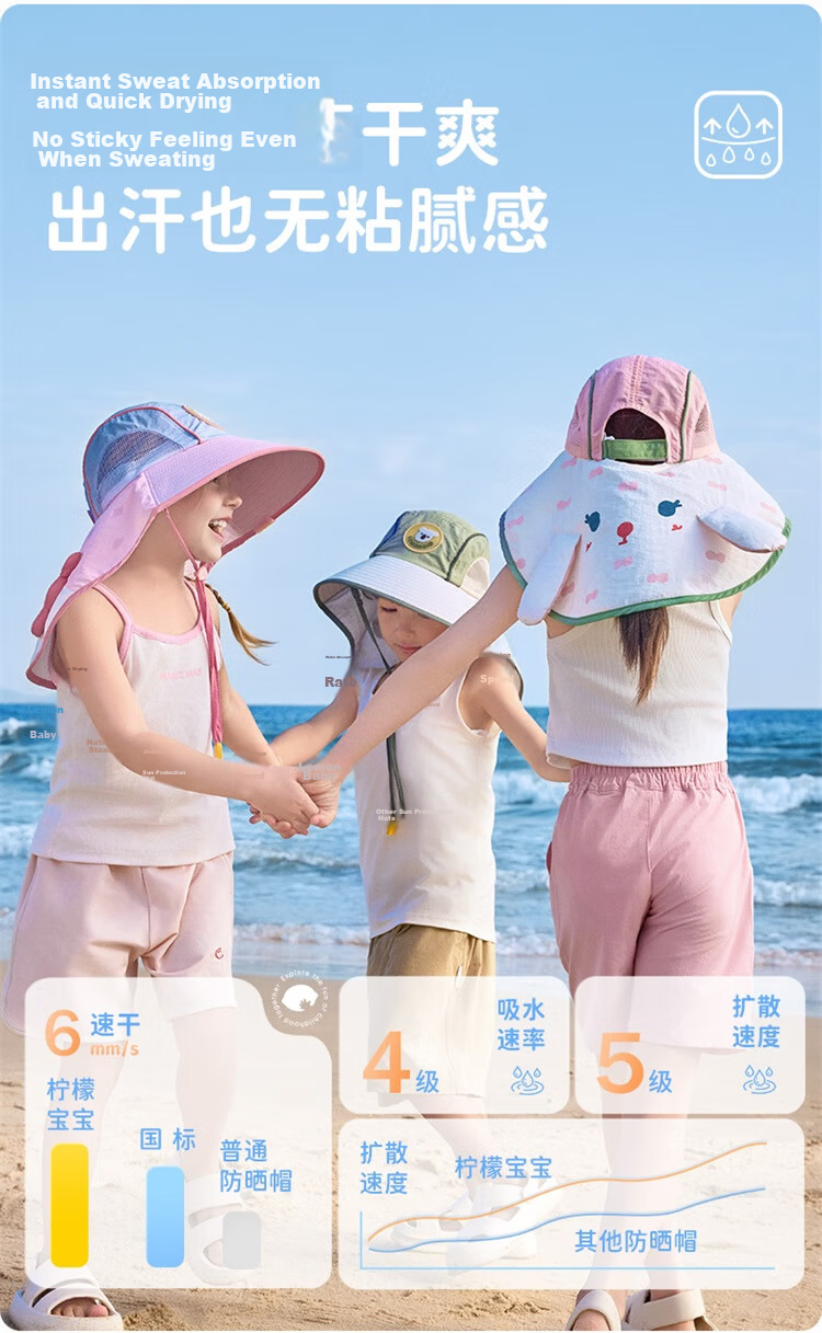 Lemon Baby Kids Sun Hat UV Protection Boys Girls Beach Wide Brim Sunshade Hat 11