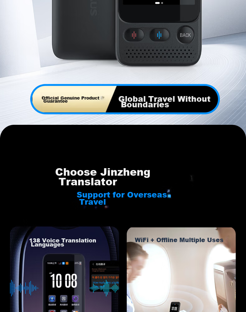 Jinzheng [Hot Sale 200,000 Units] Multilingual Offline Translation Pen Real-time Photo Translation Voice Recording Simultaneous Interpretation Business Travel Portable WiFi Online Learning AI Tool V10 4