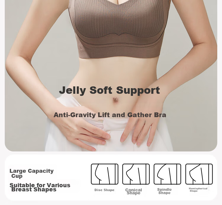 Urban Beauty Soft Support Wireless Bra for Women, Seamless, Lift, Large Bust Minimizing, Thin, Anti-Sagging, Off-White, 2XL 5