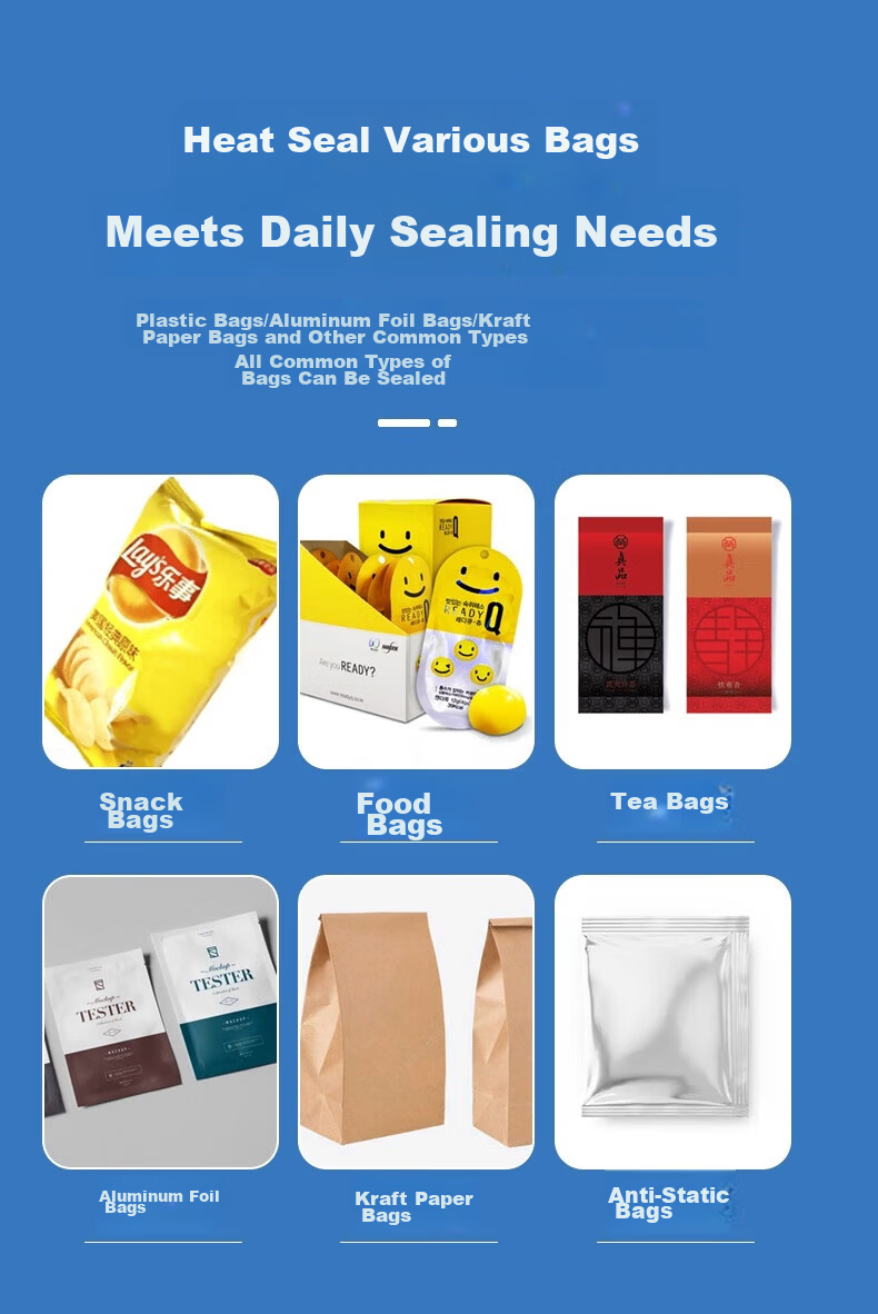 Beifute Hand-Press Sealing Machine Plastic Sealer Commercial Packing Machine Aluminum Foil Bag Food Small Tea Mooncake Film Sealing and Cutting Machine PFS-200 9