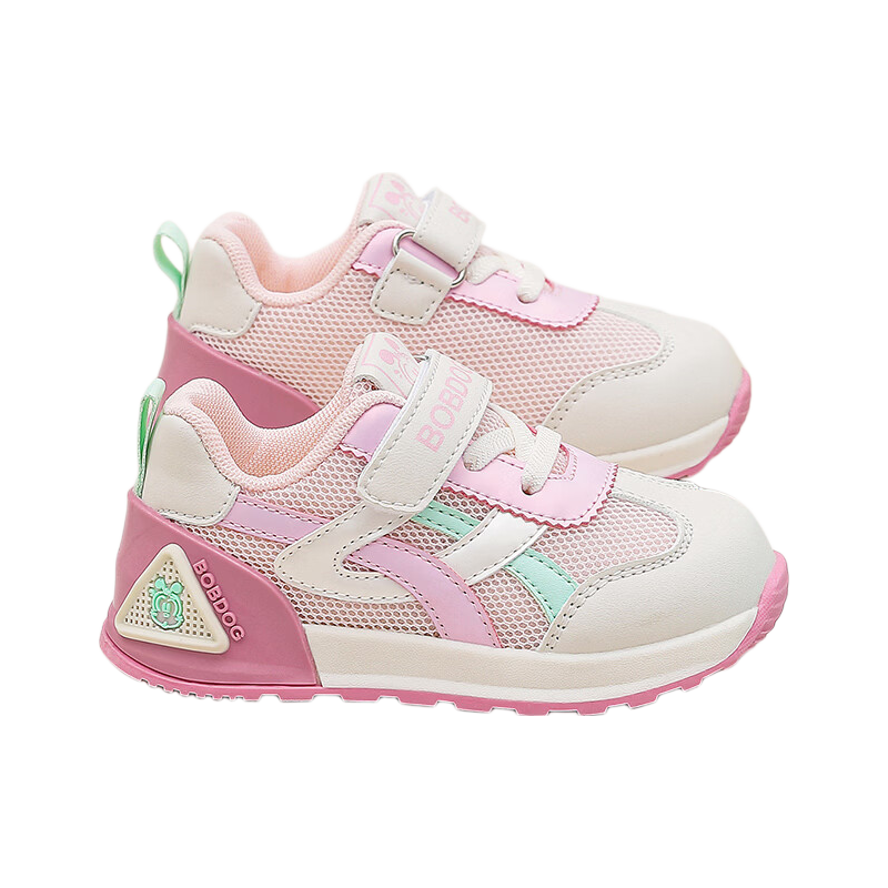 BOBDOG Kids Girls Spring Comfortable Baby Shoes Toddler Breathable Walking Shoes 102361069 Beige/Rose Pink Size 24
