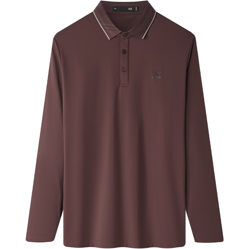 HLAHLA Men's Long Sleeve Polo Shirt Fashionable Collar Comfortable Autumn Long Sleeve