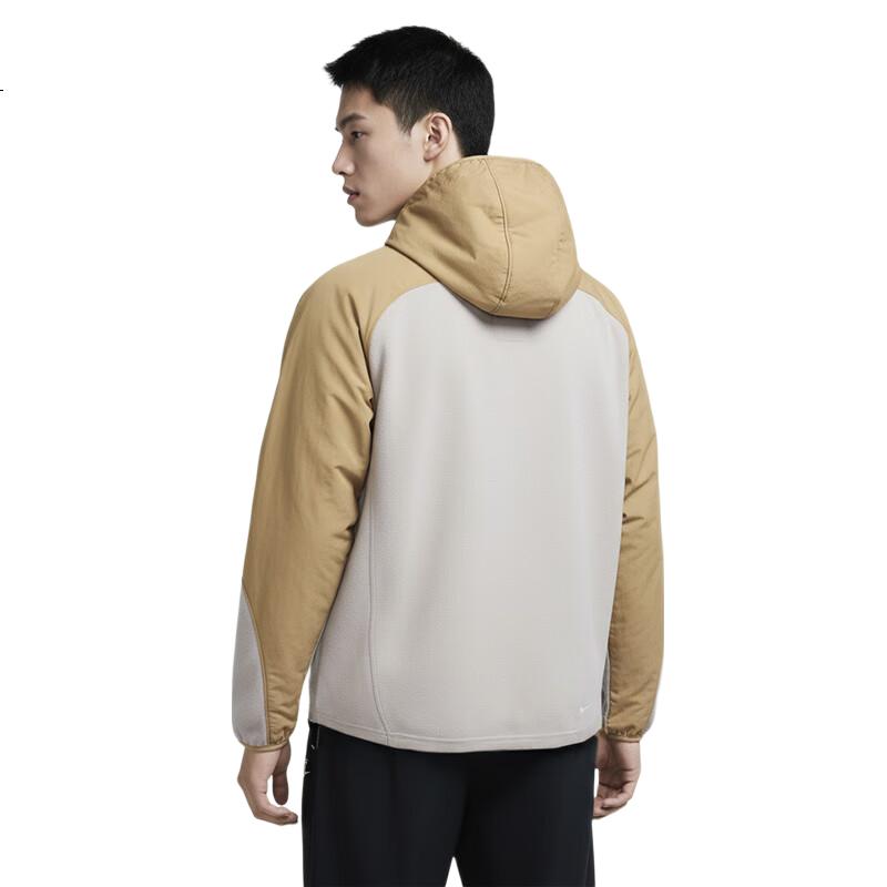 NIKE ACG Men's Winter Hooded Jacket, Fleece-Lined for Warmth, Sherpa Lining, HJ2459-297 Gray Yellow, XL
