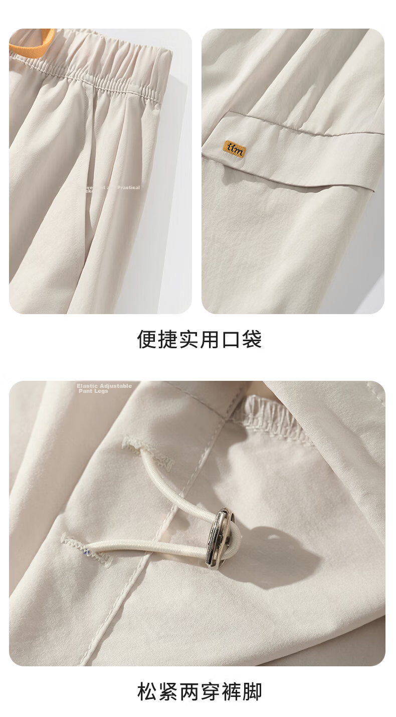 Langsha Women's Wide-Leg Cargo Pants 2026 Summer Thin Fashion Loose Breathable Casual Sports Straight-Leg Jogger Hiking Pants 14