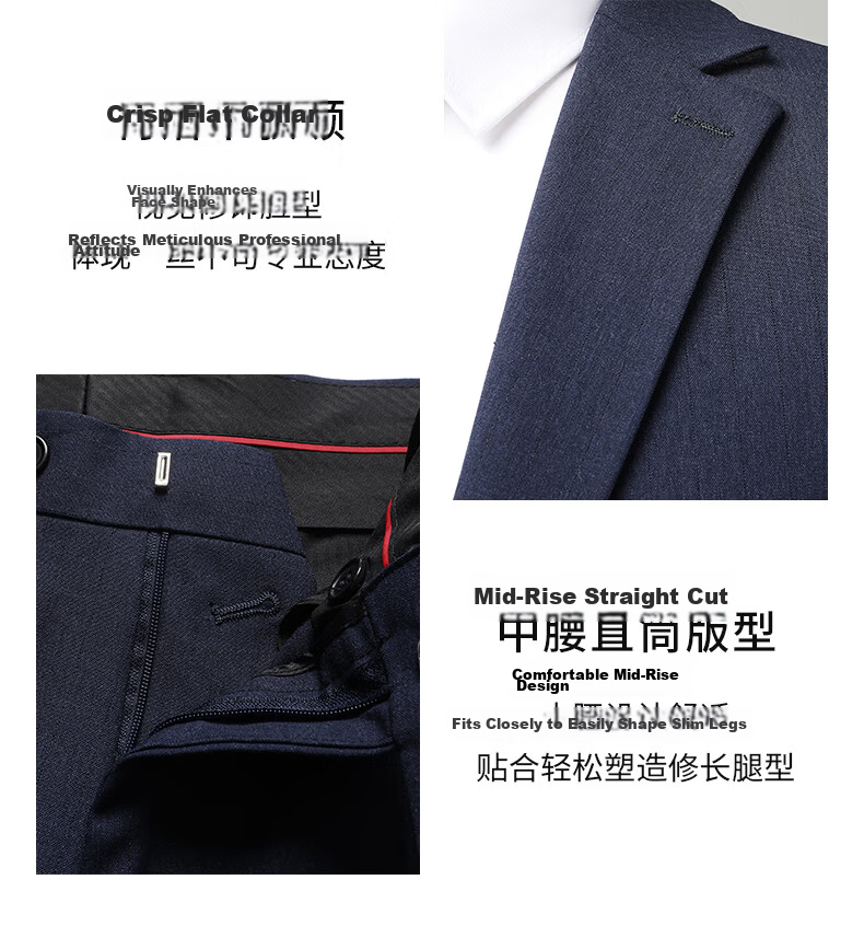 Shanshan [Anti-Wrinkle & Stylish] Men's Slim Fit Business Casual Workwear Suit Groom Wedding Tuxedo 3