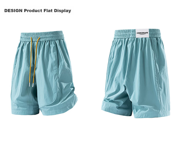 :CHOCOOLATE IT Quick-Dry Men's Summer Ice Silk American Style Loose Casual Thin Five-Point Shorts Dark Night Black M 3