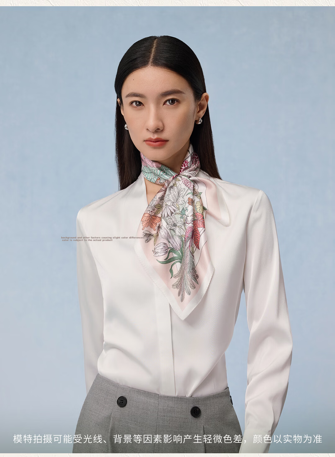 Shanghai Story 100% Mulberry Silk Printed Small Square Scarf Gift Box for Mom and Girlfriend Birthday Women's Silk Scarf 10