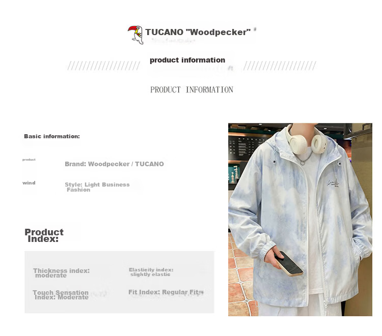 TUCANO Men's Summer Lightweight Windproof Sun Protection Ice Silk Breathable Hooded Outdoor Gradient Jacket Gray 4XL 10