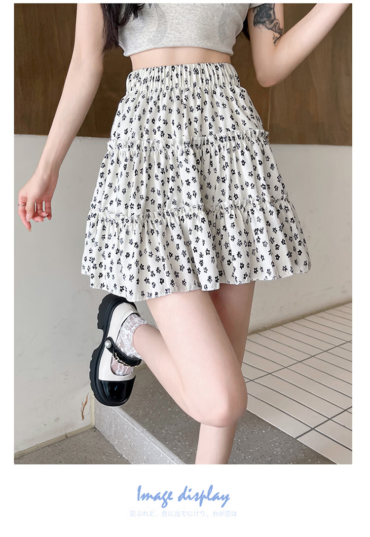 Freedom Style Cake Layered Skirt Women 2026 Summer Thin High Waist A-Line Slim Petite Unique Floral Midi Skirt 11