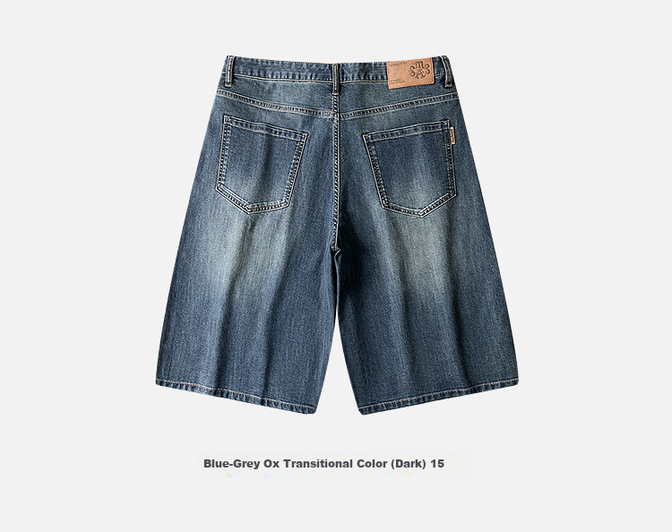 HLA Hailan Home Men's Denim Shorts 26 Mountain Series Embroidered Summer Shorts for Men 11