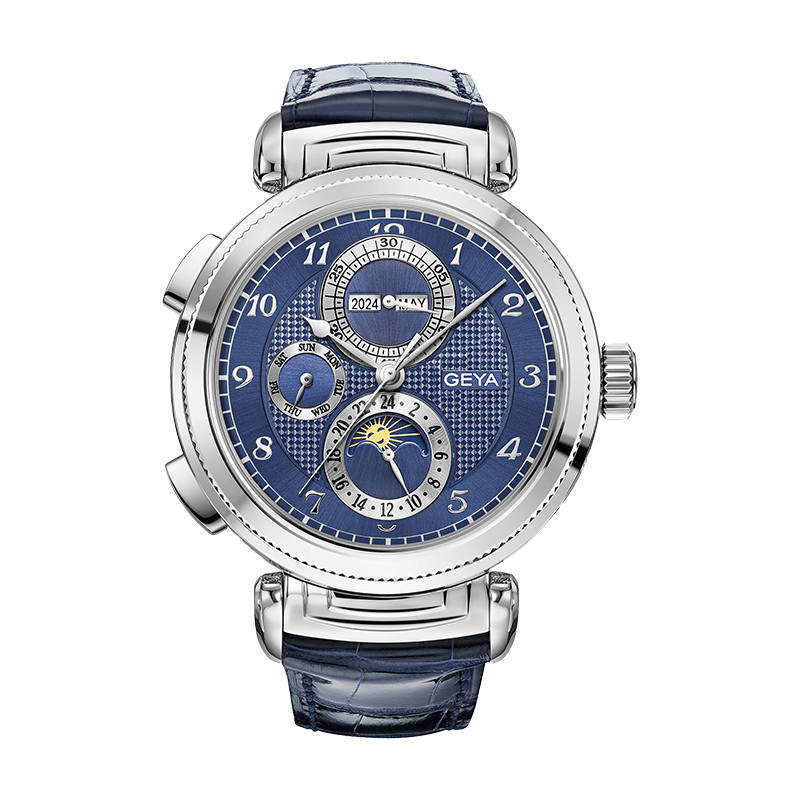 GEYA Dual Calendar Business Mechanical Men's Watch Automatic Mechanical Male Wristwatch Birthday Gift for Men