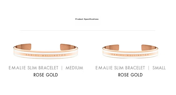 Daniel Wellington Satin White + Rose Gold Medium Open Bangle for Women DW067 Birthday Gift for Girlfriend 8